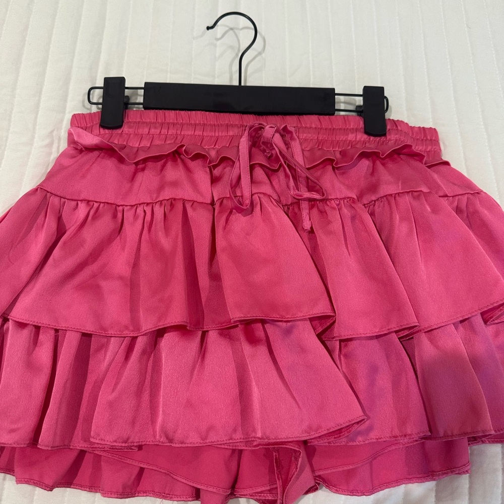 Pink Ruffled Mini Skirt